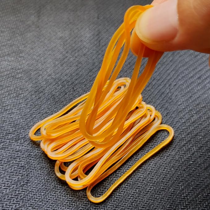 600pcs Elastic Rubber Bands Ties Home Office Students School Stationery Accessories Yellow Color Package Supplies Rubber Ring Rubber Band File Rings