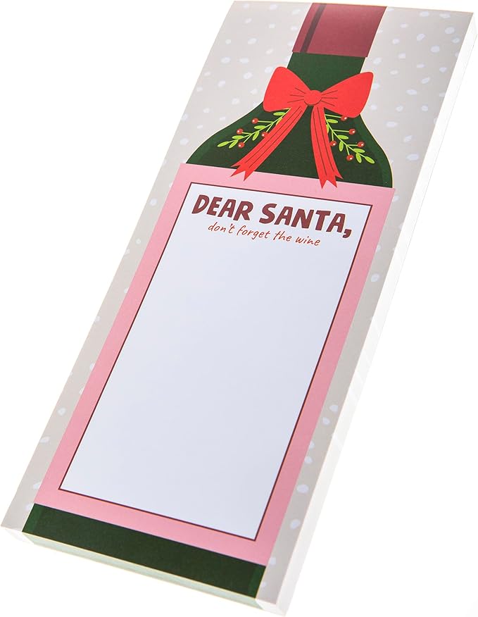 Graphique Wine List Holiday Magnetic Notepad | 100 Tear-Away Sheets | Grocery, Shopping, To-Do List | Writing Pad for Fridge, Kitchen, Office | Lined Paper | Great Gift | 4” x 9.25”