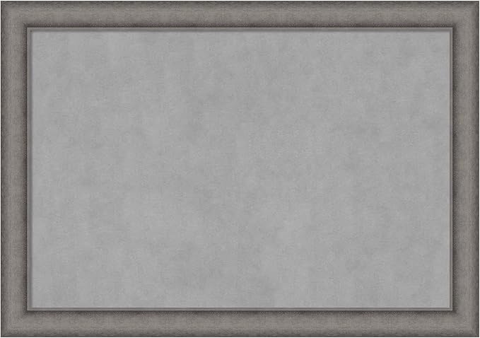 Amanti Art Grey Framed Magnetic Board 28x40 Large Vision Board for use with Magnets, 100% Metal Sheet to Display Items as Office Decor or for Home Organization in mudroom, Kitchen or Kids Room