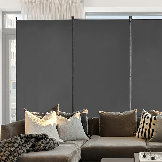 VEVOR Room Dividers, 3 Panel Room Divider, Folding Privacy Screen and Portable Partition Divider for Room Separation, Freestanding Room Partitions for Office, Bedroom, Study, Grey