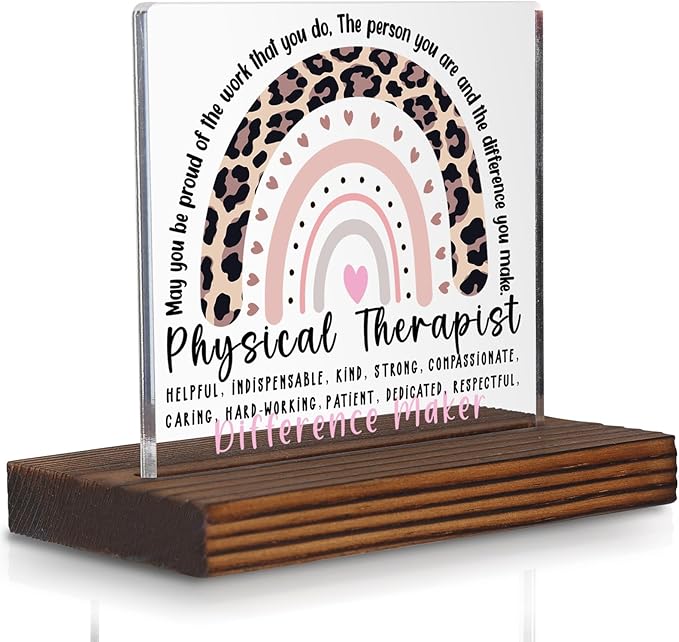 Physical Therapist Desk Gift Sign, Thoughtful Thank You Office Plaque for Physical Therapy Appreciation, PT Recognition Decor for Clinic Desk, Retirement Promotion PA105