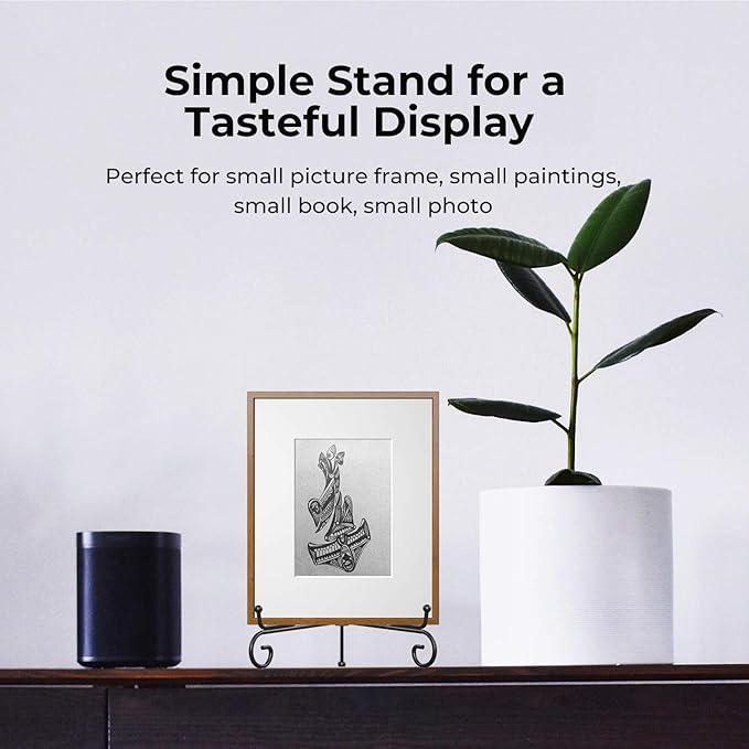 TR-LIFE 4 Pack Plate Stands for Display - 6 Inch Plate Holder Display Stand + Metal Easel Stand for Picture Frame, Decorative Plates, Book, Photo, Collectibles (4 Pack)