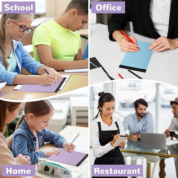 Thboxes 6 Packs Legal Pads 5x8, Totally 180 Sheets Colored Legal Pads 5x8 College Ruled Writing Pads Small Note Pads 30 Sheets/Pad Tablets Lined Notepad for School, Office, To-Do Lists