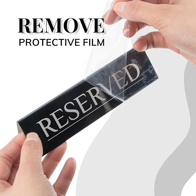 12 Reserved Table Signs – Black Stainless Steel with Silver Mirror Lettering | Elegant, Durable & Reusable Reserved Signs for Wedding Receptions & Restaurants | Wedding Accessories & Restaurant Supplies by Adaptic Group®