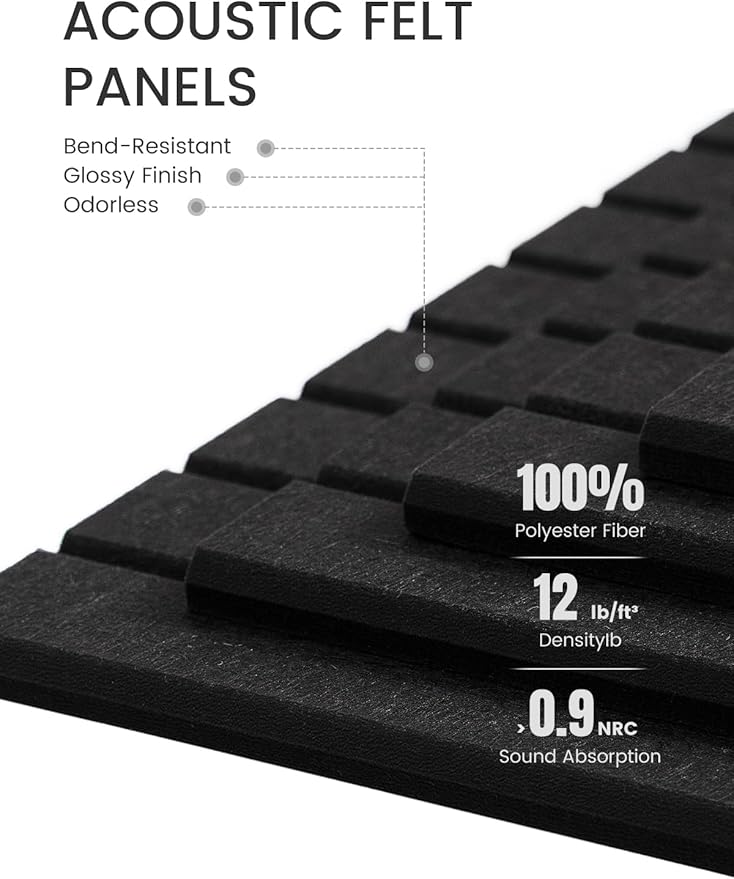 Fluxynara Large Felt Bulletin Board 36" x 24" Cork Board Alternative-6 Pack with 40 Safe Removable Adhesive Tabs, Cork Boards for Walls Cork Board for Home Office Classroom Pin Board (Black)