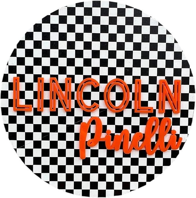 Custom Nursery Name Sign, checker theme nursery sign, boys nursery wall decor (Checkered)