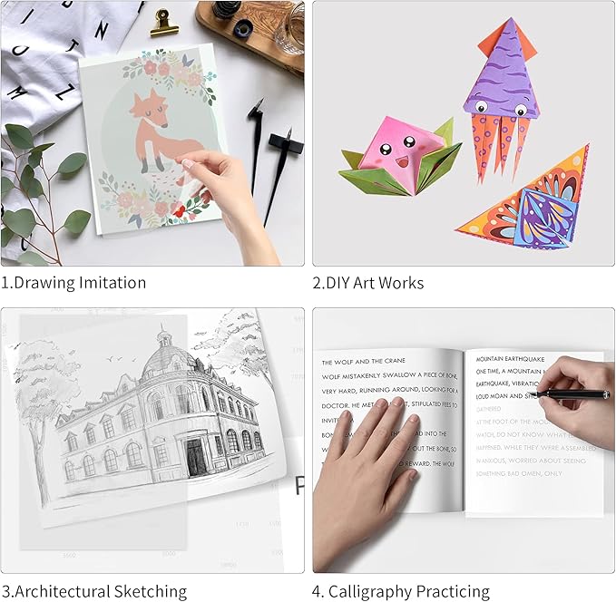 100 Sheets White Tracing Paper 100 Sheets Carbon Transfer Paper and 5 Pieces Ball Embossing Styluses for Wood Burning Craft, Paper, Canvas and Other Art Craft Surfaces