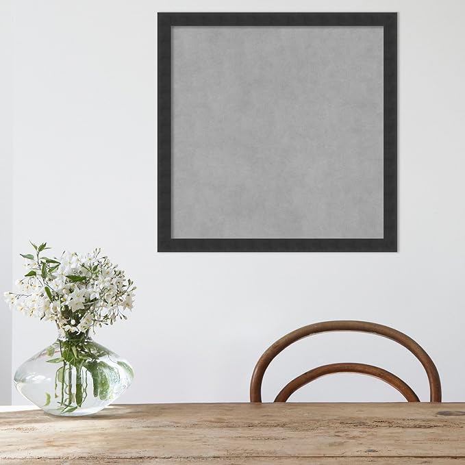 Amanti Art Black Framed Magnetic Board 22x22 Medium Vision Board for use with Magnets, 100% Metal Sheet to Display Items as Office Decor or for Home Organization in mudroom, Kitchen or Kids Room