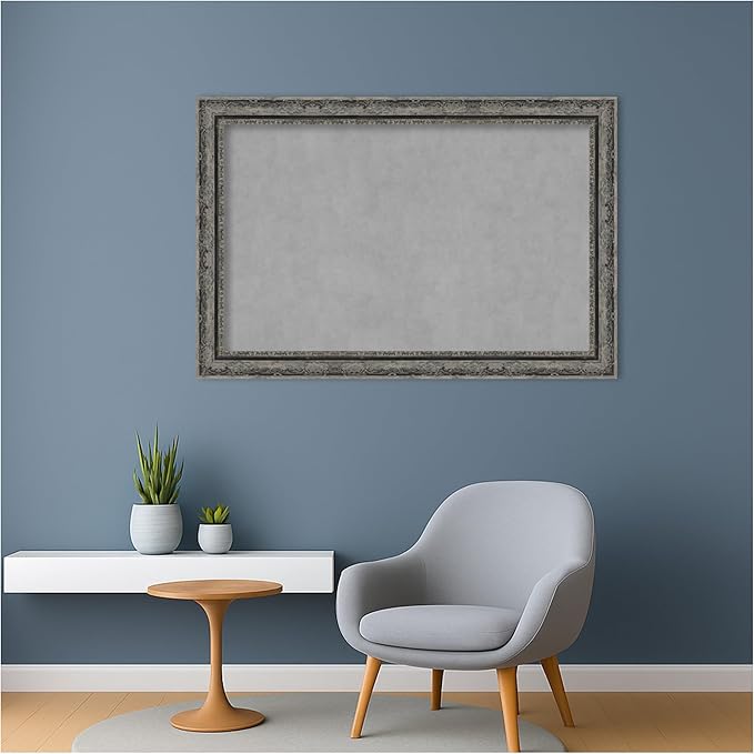 Amanti Art Black Framed Magnetic Board 24x36 Large Vision Board for use with Magnets, 100% Metal Sheet to Display Items as Office Decor or for Home Organization in mudroom, Kitchen or Kids Room