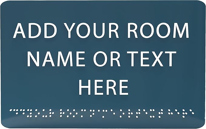 ADA CENTRAL SIGNS - 9" X6" Personalized Custom Sign - ADA Compliant Tactile Graphics Grade 2 Braille Text Acrylic Wall Signs - Add Your Room Name Text Sign for Home School Office Business Workplace