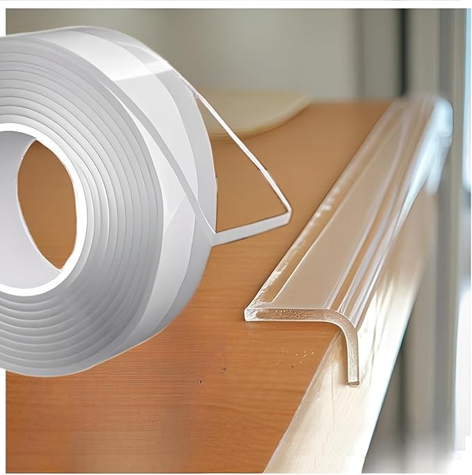 Clear Edge Protector, 1.18in Width x9.84ft Length(3cmx3m) Self-Adhesive Table Edge Guard,Sharp Edge Wrap Cover Tape，Furniture Corner Protectors