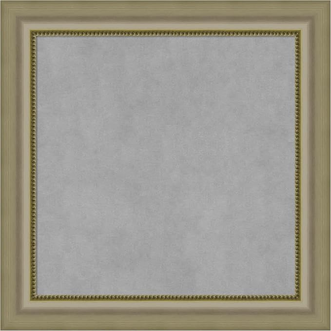 Amanti Art Silver Framed Magnetic Board 25x25 Medium Vision Board for use with Magnets, 100% Metal Sheet to Display Items as Office Decor or for Home Organization in mudroom, Kitchen or Kids Room