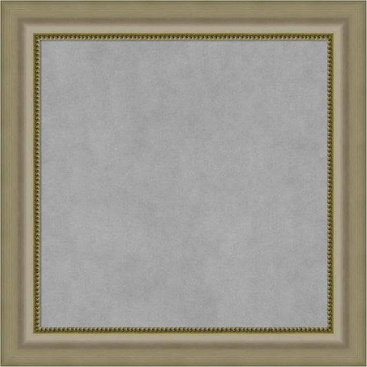 Amanti Art Silver Framed Magnetic Board 25x25 Medium Vision Board for use with Magnets, 100% Metal Sheet to Display Items as Office Decor or for Home Organization in mudroom, Kitchen or Kids Room