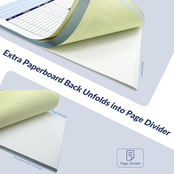 Harfesto Job Work Order Forms, Large Size Contractor Invoice Book 8-1/2" x 11-7/16", Invoice Receipt Book for Small Business, 2-Part Carbonless Forms, 100 Sets (2 Books)