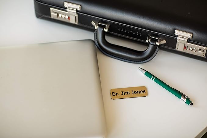 Custom Engraved Name Tag Badges – Personalized Identification with Pin or Magnetic Backing, 1 Inch x 3 Inches, Sky Blue/White
