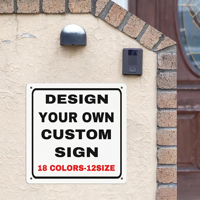 Custom Outdoor Metal Personalized Sign With Your Photo, Text, Logo - Decorative Wall Sign for Business, Workplace, Office, Home
