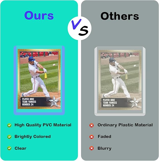 50ct 130pt 3"x4" Hard Card Sleeves - Hard Plastic Trading Card Protector, Rigid Clear Open-Top Card Sleeve, Fits Standard Thick Trading, Baseball, Sports, Game Collectible Cards
