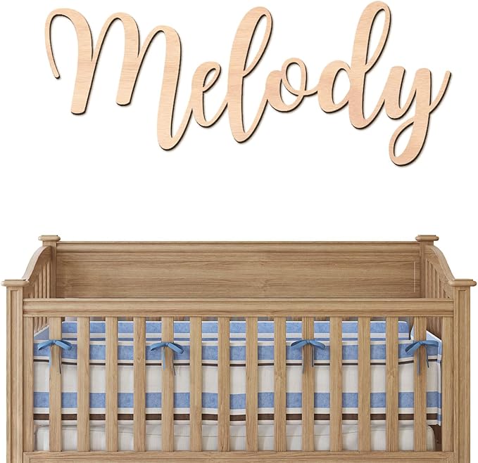 Personalized Wooden Name Sign for Nursery - Custom Name Signs for Kids Room, Personalized Nursery Name Sign - Perfect Room Decoration, Wall Name Decoration & Wedding signs, Family Name Signs (Single Name)