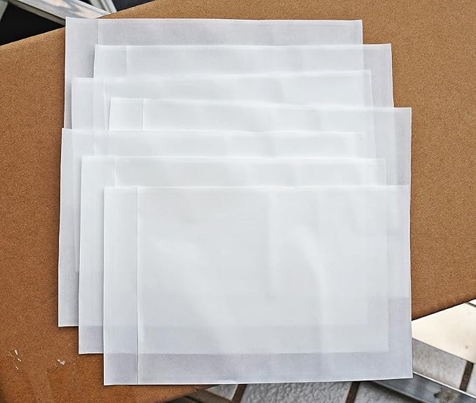 BEUYI Premium 6''x10'' Packing List Envelope, Tailored Size for Letter-size Paper Folded in Half, Adhesive Shipping Label Pouch/Sleeve (50 pack)