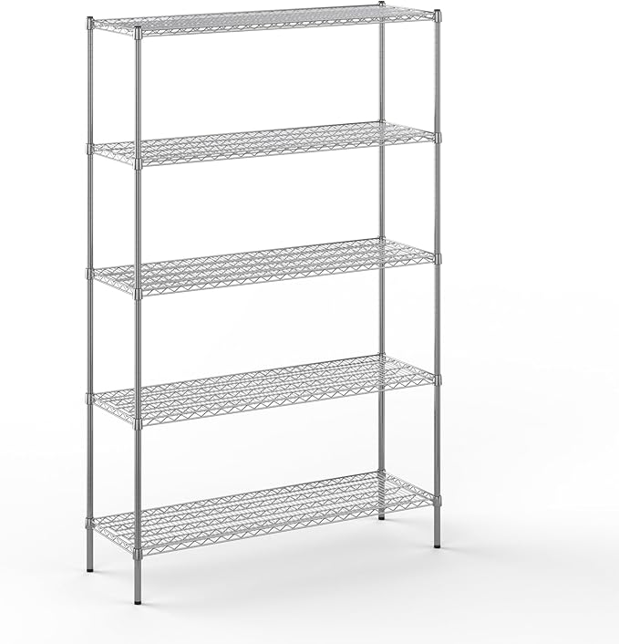 Regal Altair 18" Deep x 54" Wide x 86" Height Wire Shelving Kit | 5-Tier | NSF Commercial Storage Rack Unit