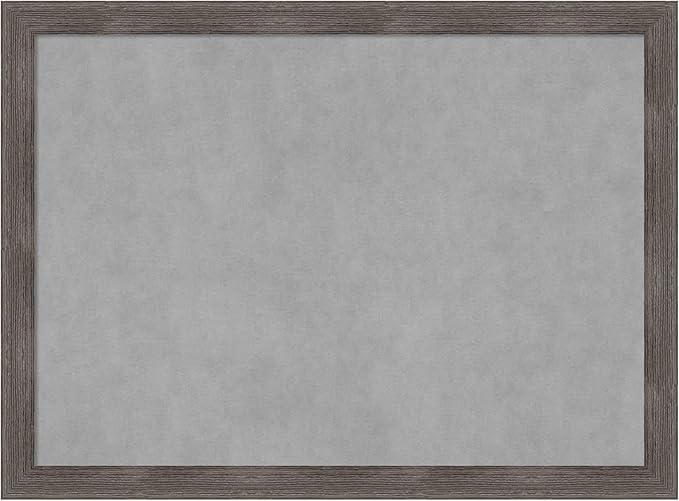 Amanti Art Grey Framed Magnetic Board 23x31 Medium Vision Board for use with Magnets, 100% Metal Sheet to Display Items as Office Decor or for Home Organization in mudroom, Kitchen or Kids Room