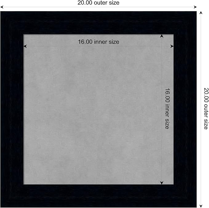 Amanti Art Black Framed Magnetic Board 20x20 Small Vision Board for use with Magnets, 100% Metal Sheet to Display Items as Office Decor or for Home Organization in mudroom, Kitchen or Kids Room