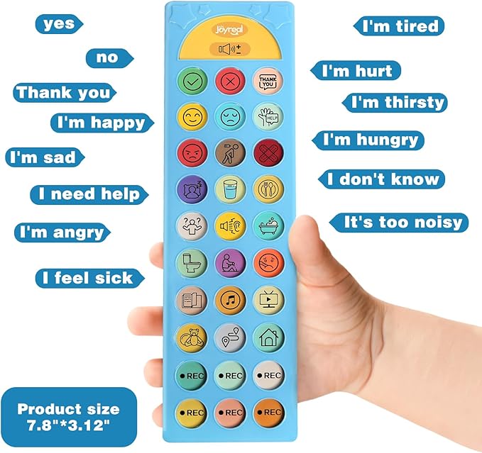 Joyreal AAC Device for Autism, Non Verbal Communication Tools for Speech Therapy & Stroke Rehab. Autism Talking Aids with 6 Programmable Buttons & Adjustable Volume, Autism Toys for Kids and Adults