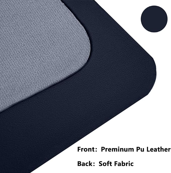 PU Leather Desk Pad Protector Gaming Mouse Pad Non Slip Desk Mat for Keyboard and Mouse Waterproof Desk Writing Pad for Office and Home Desk Accessories(Dark Blue, 31.5 * 15.7)