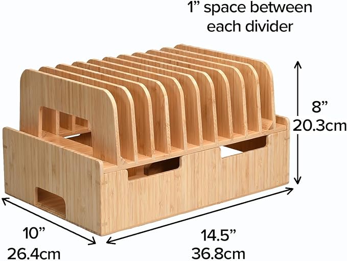 MobileVision Bamboo 12-Port Charging Station & Docking Organizer for Smartphones & Tablets, Family-Sized, for use in Corporate Offices & Classrooms (With 2 Bamboo Caddy Add Ons Included)