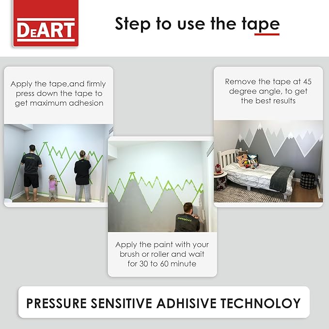 DEART 6 Pcs Colored Masking Tape, Extra Long 1008 Feet or 360 Feet x 1 Inch Painters Tape, Color Painter Tape for Arts & Crafts Labeling or Coding, Art Supplies (360 ft)
