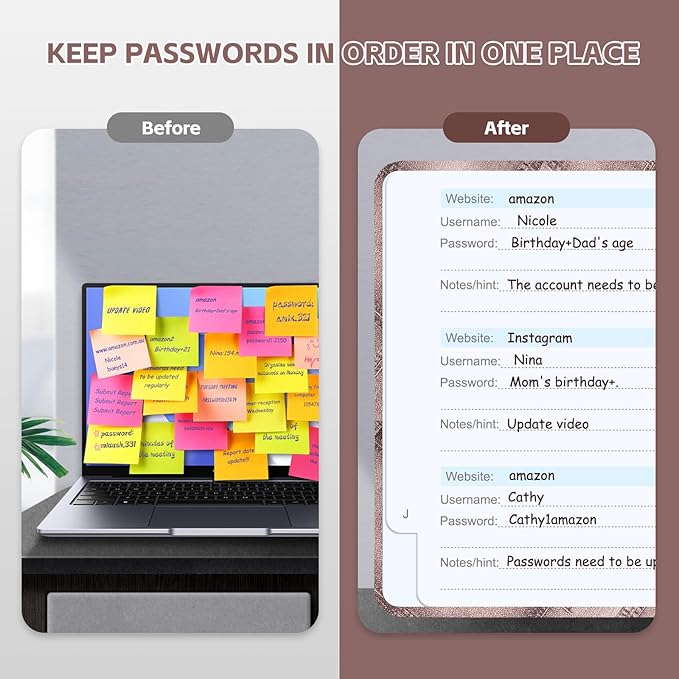 MOSA BEAR Password Keeper Book with Alphabetical Tabs，4.3"x5.7" Small Password Books for Seniors Password Notebook for Internet Website Address Log in Detail(NZBR)