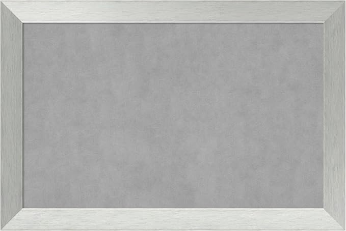 Amanti Art Silver Framed Magnetic Board 24x36 Large Vision Board for use with Magnets, 100% Metal Sheet to Display Items as Office Decor or for Home Organization in mudroom, Kitchen or Kids Room