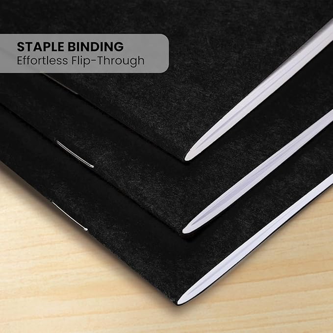 Small Lined Notebooks Bulk – Black Kraft Paper Cover, 48 Pack 4.25 x 5.5 in Mini Composition Journals for Kids, Students, Travel, DIY Crafts, Note-Taking, Scrapbooking, Pocket-Size Writing Journals