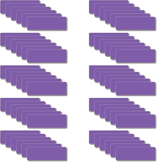 Magnetic Dry Erase Magnets Labels 3x1 inches, Reusable Name Tags, Organizing Schedules in Office/Classroom. Work on Fridge/White Board (Purple 60Pcs)