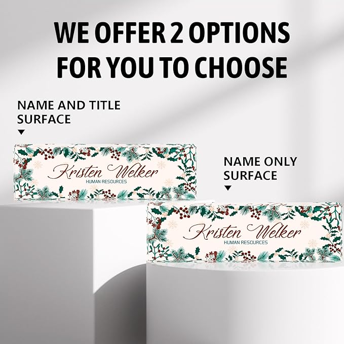 Personalized Name Plate for Desk Custom Acrylic Desk Name Plate Custom Employee Appreciation Gifts Office Gifts for Women, Men, Boss, Coworkers, Teacher, Nurse (Holly)