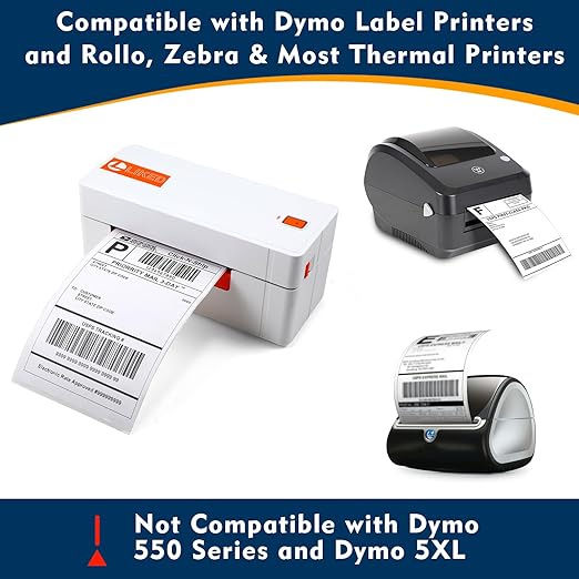 L LIKED 880 PCS 4"x 6" Direct Thermal Labels White Perforated Shipping Label, 220 Labels/Roll,Strong Adhesive, Compatible with DYMO 4XL 1744907,Zebra, Rollo, Jadens, Nelko,4 Rolls