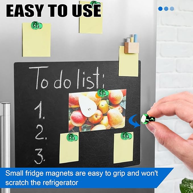 LOVIMAG Fridge Magnets 20Pcs Refrigerator Whiteboard Small Strong Magnet Classroom Kitchen Accessories Decorative Locker Set Decor Must Haves Office Calendar Refrigerador Magnetic Cute Crafts Green