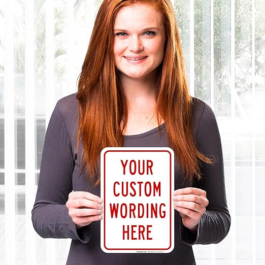 Custom Sign, Personalized Metal Signs, Customize for Office, Business, Home, Airbnb, Delivery Signs, 10x7 Inches, 4 Mil Vinyl Decal Stickers Weather Resistant, Made in USA by Sigo Signs