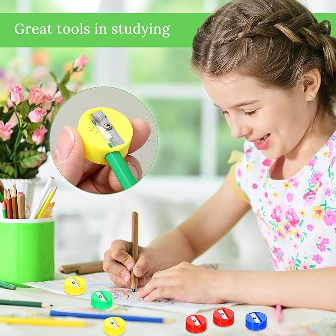 Kifmurase 800Pcs Mini Bulk Handheld Pencil Sharpeners, Portable Manual Pencil Sharpeners, Colorful Round Manual Sharpener for Classroom, Compact Crayon Sharpener, Back to School Supplies