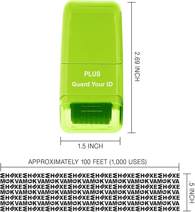 Guard Your ID Identity Protection Stamp Roller, Green, IS-520CM