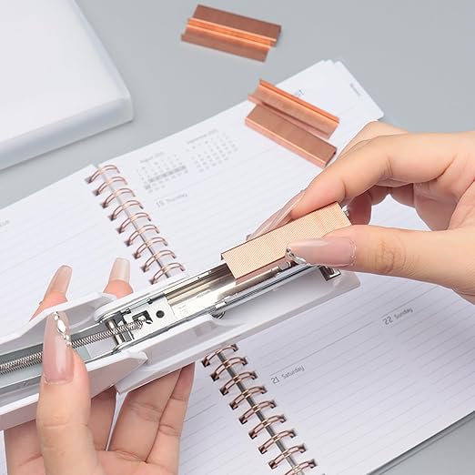 NatSumeBasics Rose Gold Staple 6000 Colored Staples Copper Color Staples Standard 26/6 Manual Desk Stapler Refill for Office Supplies Accessories (Rose Gold)