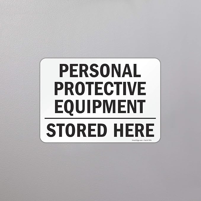 SmartSign "Personal Protective Equipment, Stored Here" Label | 7" x 10" Laminated Vinyl