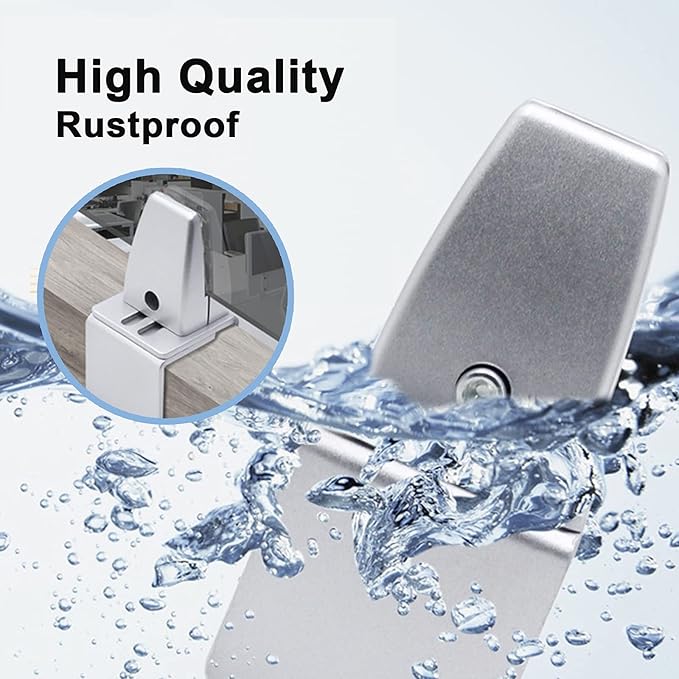 Aluminum Vertical Clamp Partition Board Acrylic Desk Divider Support Clamp for Clear Shield for Desktop Countertop Reception