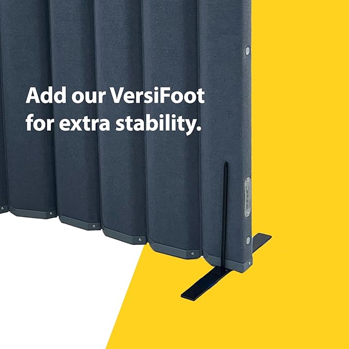 Versare VersiPanel Acoustical Partition Wall - Sound Panel Classroom Office Room Divider, Flexible Arrangement, Easy Roll-up Storage (Black, 8' Wide x 48" Tall)