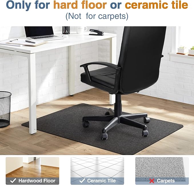 Placoot Office Chair Mat for Hardwood Floor, 55"x35" Computer Chair Rug, Under Desk Mat, Large Anti-Slip Floor Protector for Home Office