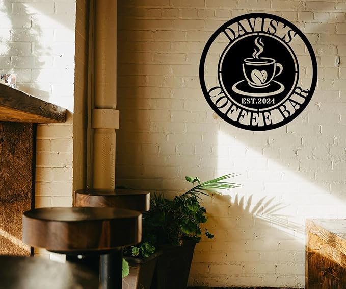 Personalized Coffee Bar Metal Sign, Custom Metal Coffee Sign, Coffee Metal Wall Art, customize coffee decor for coffee bar,coffee bar sign,Personalized Signs for Home,coffee wall decor