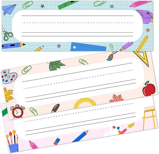 Name Tags for Classroom Cubbies, 30 Colorful Name Plates for Desks, Back to School Self Adhesive Name Tags Sticker for Teachers Elementary - A10