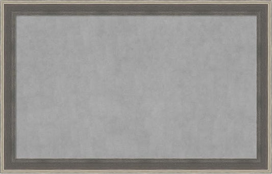 Amanti Art Grey Framed Magnetic Board 29x45 Large Vision Board for use with Magnets, 100% Metal Sheet to Display Items as Office Decor or for Home Organization in mudroom, Kitchen or Kids Room