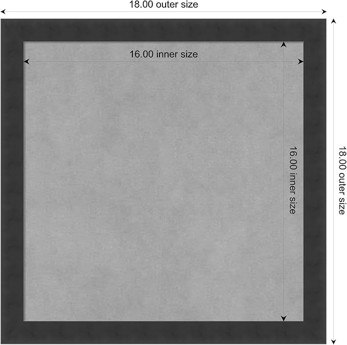 Amanti Art Black Framed Magnetic Board 18x18 Small Vision Board for use with Magnets, 100% Metal Sheet to Display Items as Office Decor or for Home Organization in mudroom, Kitchen or Kids Room
