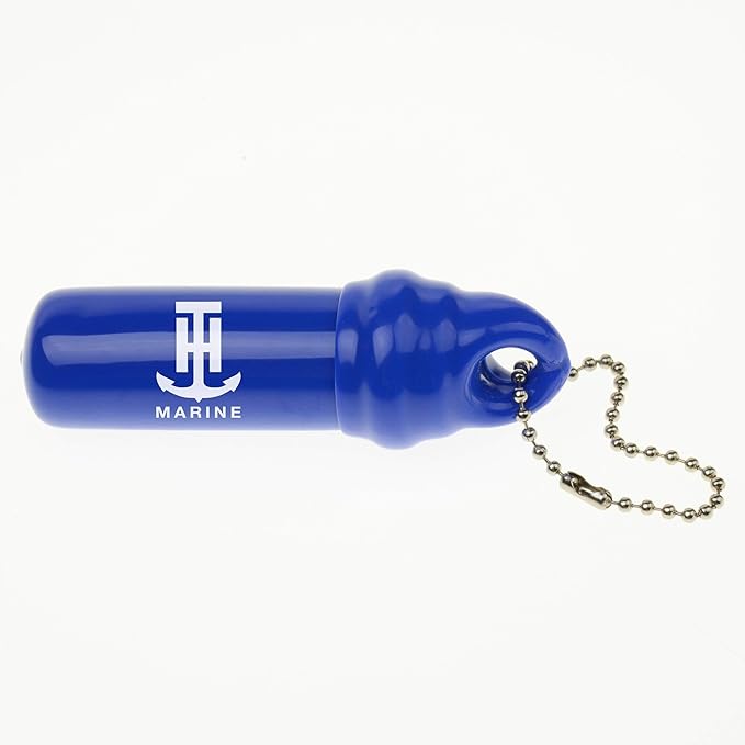 T-H Marine Pop Open Boat Registration Holder | Floating Waterproof Container Keep Licenses & Documents Dry | Includes Key Chain - Blue